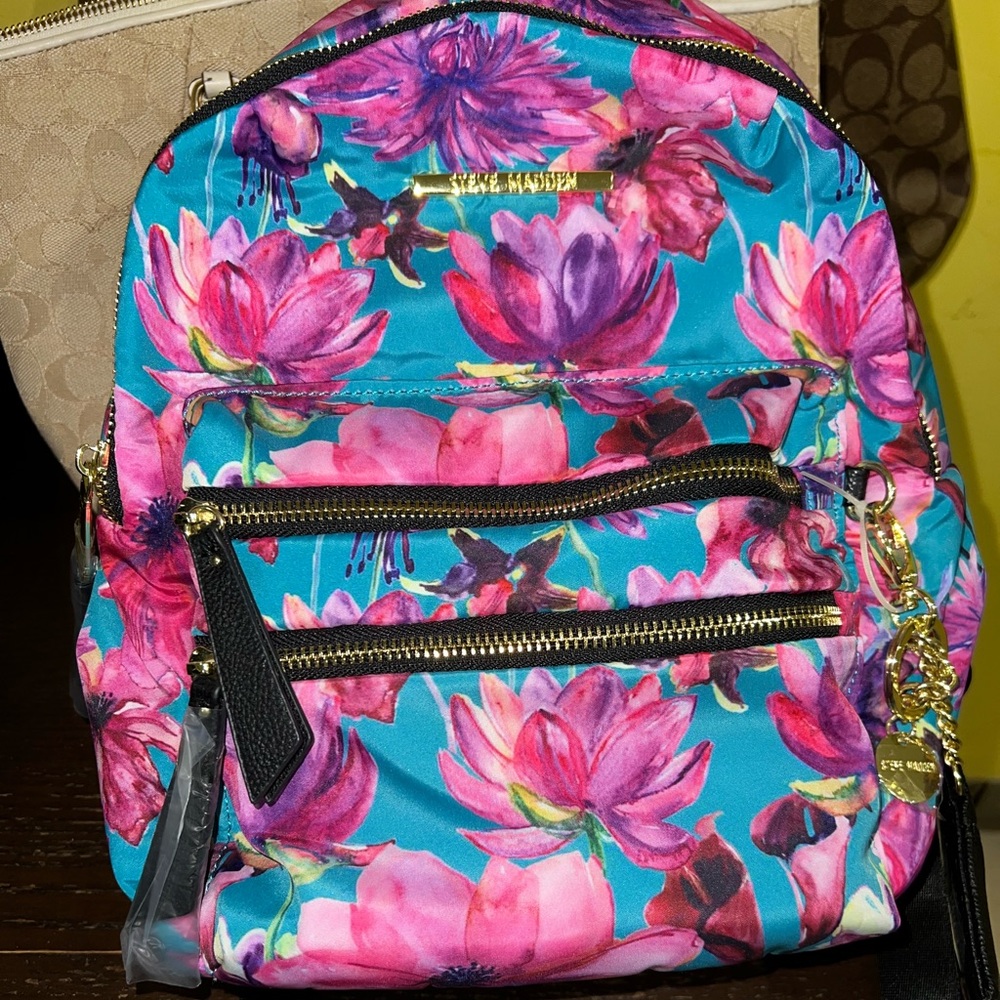 Floral Steve Madden backpack.